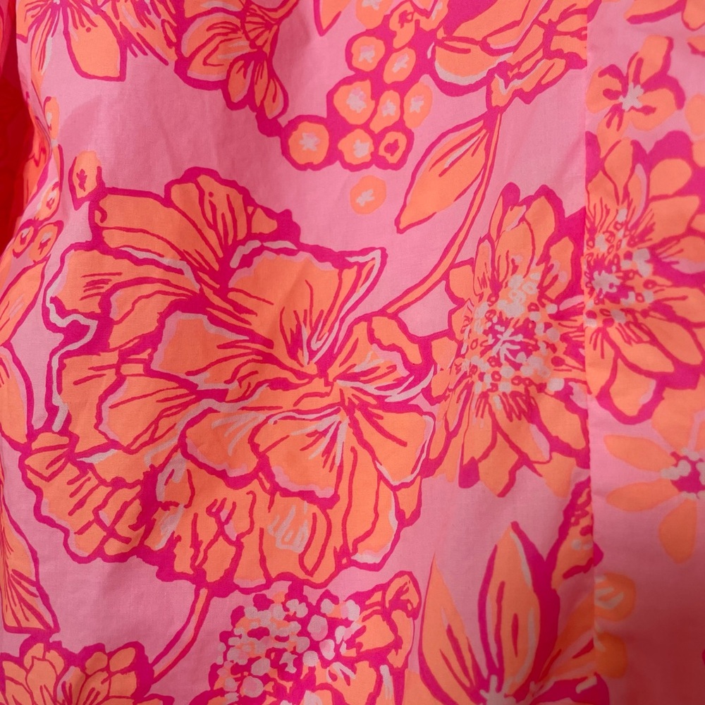 Lilly Pulitzer Barbara Blouse In Mandevilla Baby Days Bloom - Picture 5 of 10